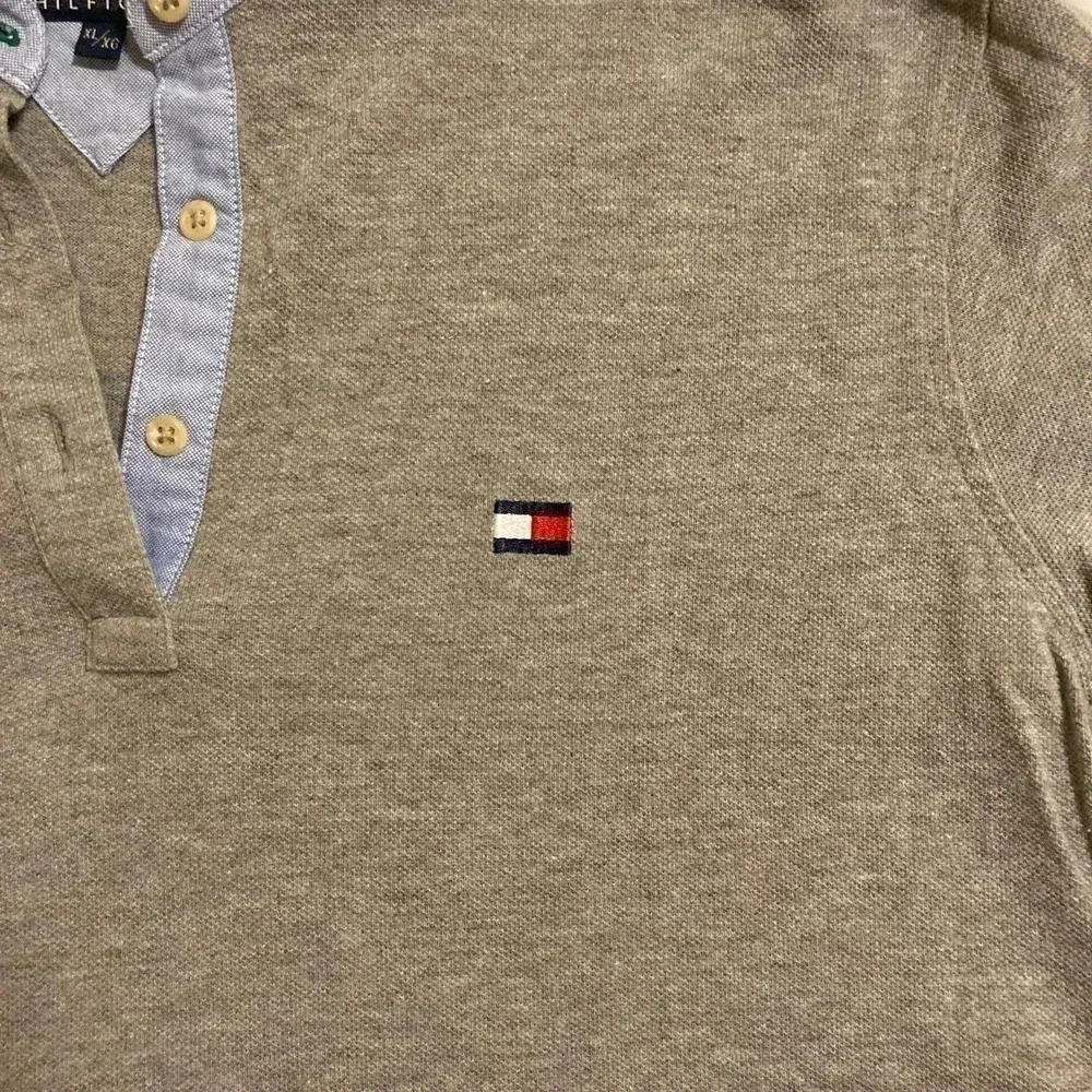 Vintage‎ Tommy Hilfiger Polo Shirt Boys Gray Short Sleeve Logo Embroidered XL - Picture 6 of 9
